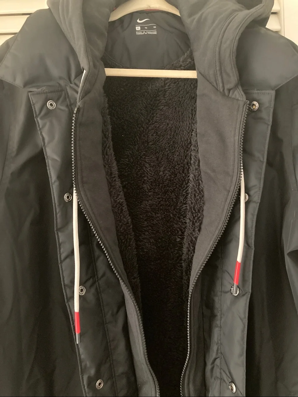 Nike Kyrie Irving Protect Water Repellent Coat Jacket Hooded Sherpa Lined Sz XL